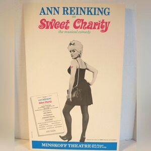 RARE SWEET CHARITY, ANN REINKING MINSKOFF THEATRE, BROADWAY WINDOW CARD/POSTER